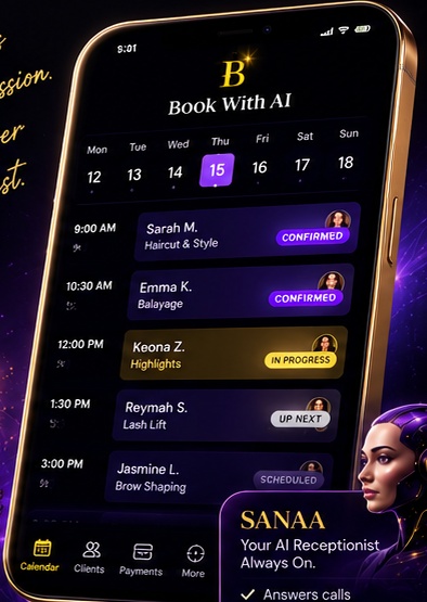 Book With AI calendar on a phone